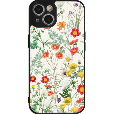 Coque iPhone 14 - Silicone rigide noir Flora Botanical Wildlife