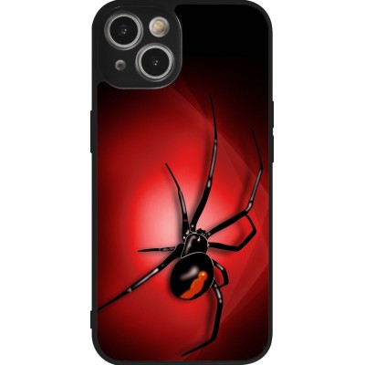 Coque iPhone 14 - Silicone rigide noir Halloween 2023 spider black widow