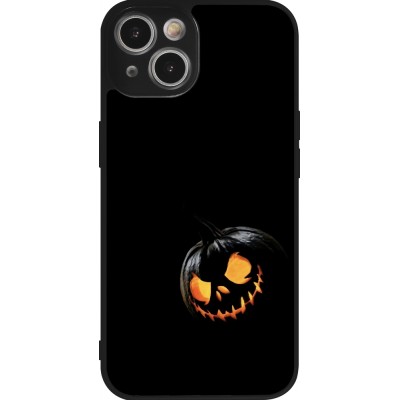 Coque iPhone 14 - Silicone rigide noir Halloween 2023 discreet pumpkin