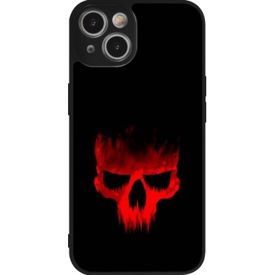 Coque iPhone 14 - Silicone rigide noir Halloween 2023 scary skull