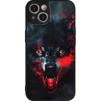 Coque iPhone 14 - Silicone rigide noir Halloween 2024 mad werewolf