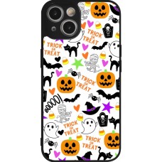 Coque iPhone 14 - Silicone rigide noir Halloween 2024 trick or treat