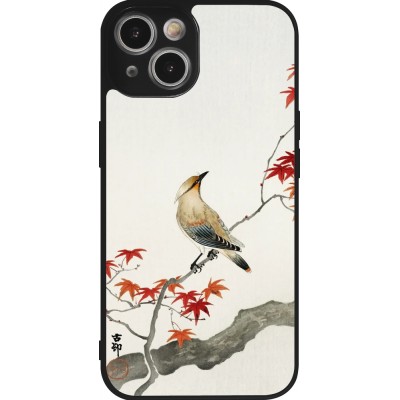 Coque iPhone 14 - Silicone rigide noir Japanese Bird