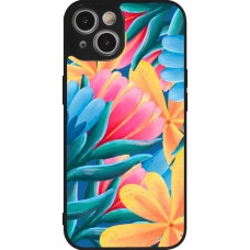 Coque iPhone 14 - Silicone rigide noir Spring 23 colorful flowers