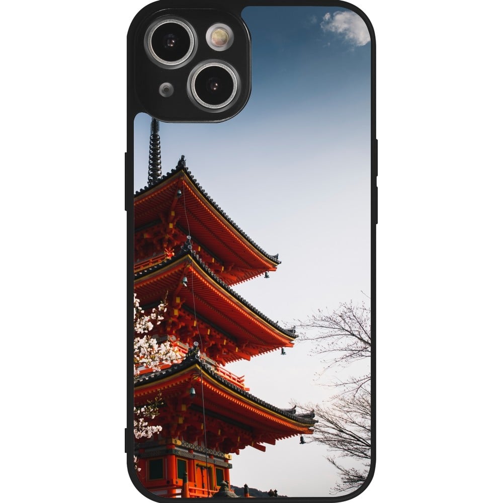 Coque iPhone 14 - Silicone rigide noir Spring 23 Japan