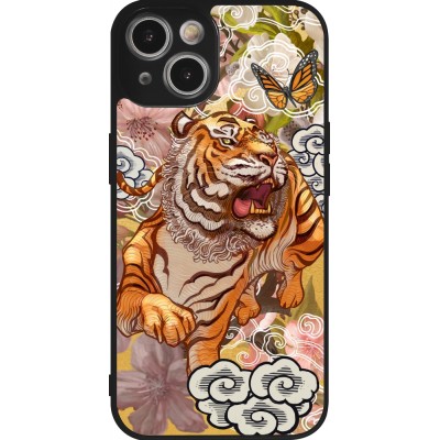 Coque iPhone 14 - Silicone rigide noir Spring 23 japanese tiger