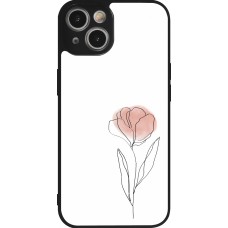 Coque iPhone 14 - Silicone rigide noir Spring 23 minimalist flower