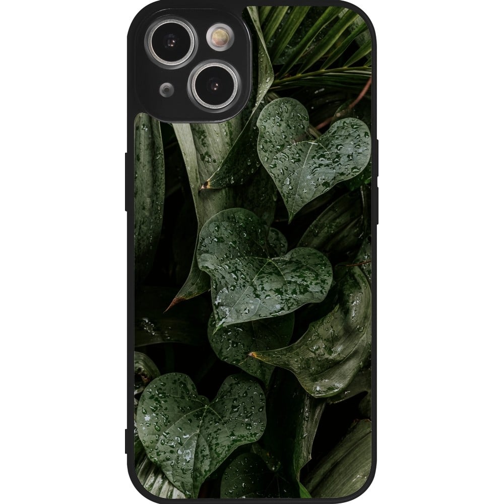 Coque iPhone 14 - Silicone rigide noir Spring 23 fresh plants