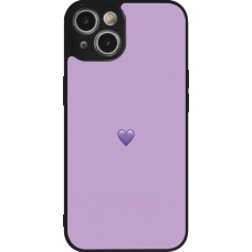 Coque iPhone 14 - Silicone rigide noir Valentine 2023 purpule single heart