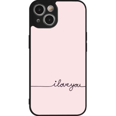 Coque iPhone 14 - Silicone rigide noir Valentine 2023 i love you writing