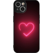 iPhone 14 Case Hülle - Silikon schwarz Valentine 2023 single neon heart