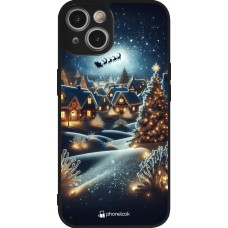 Coque iPhone 14 - Silicone rigide noir Noël 2023 Christmas is Coming