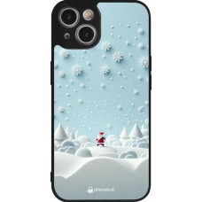 Coque iPhone 14 - Silicone rigide noir Noël 2023 Petit Père Flocon