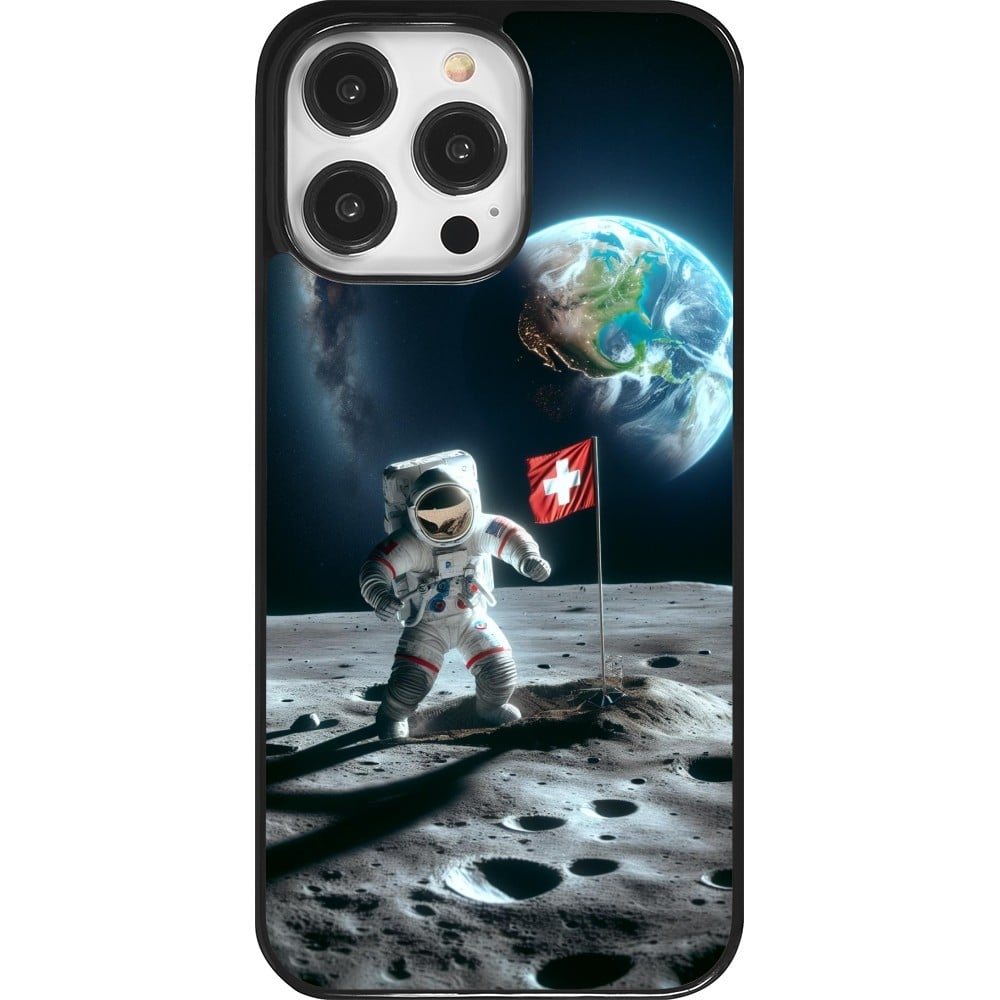 Coque iPhone 14 Pro Max - Astro Suisse sur lune