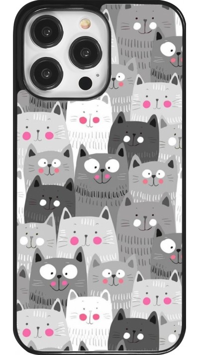 Coque iPhone 14 Pro Max - Chats gris troupeau