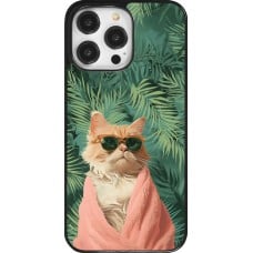 Coque iPhone 14 Pro Max - Cat Summer Palms