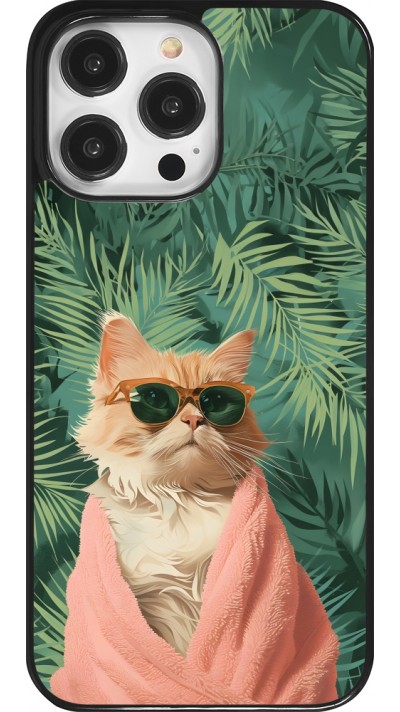 Coque iPhone 14 Pro Max - Cat Summer Palms