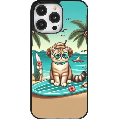 Coque iPhone 14 Pro Max - Chat Surf Style