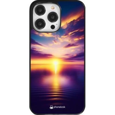 Coque iPhone 14 Pro Max - Coucher soleil jaune violet