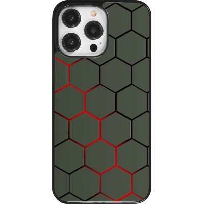 iPhone 14 Pro Max Case Hülle - Geometric Line red