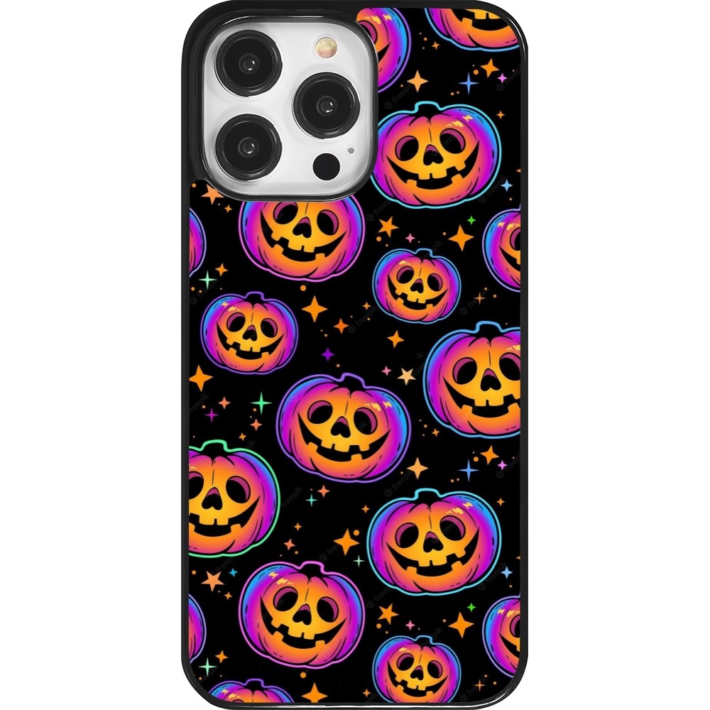 Coque iPhone 14 Pro Max - Halloween 2024 rainbow pumpkins