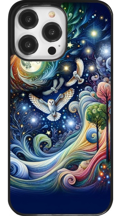 Coque iPhone 14 Pro Max - hibou volant floral