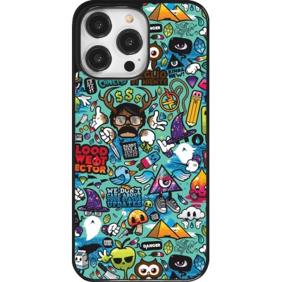 Coque iPhone 14 Pro Max - Mixed Cartoons Turquoise