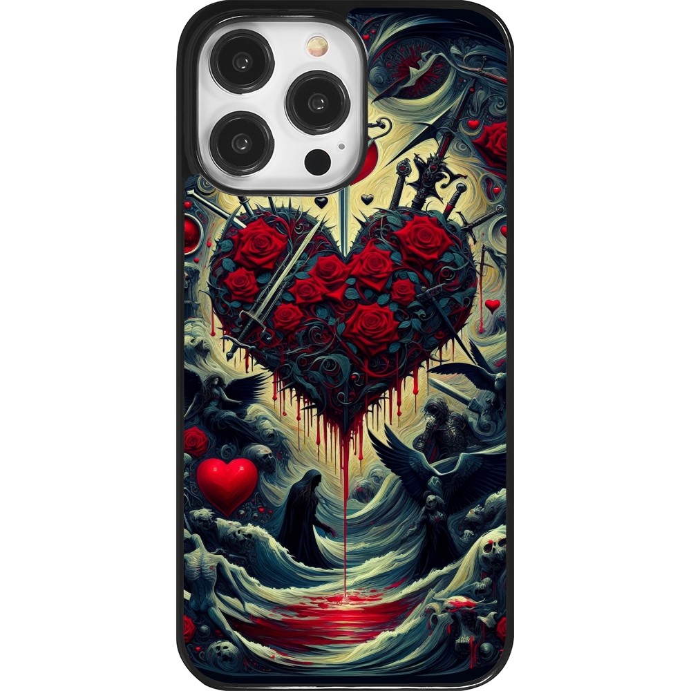 Coque iPhone 14 Pro Max - Dark Love Coeur Sang