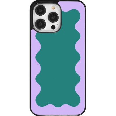 Coque iPhone 14 Pro Max - Wavy Rectangle Green Purple