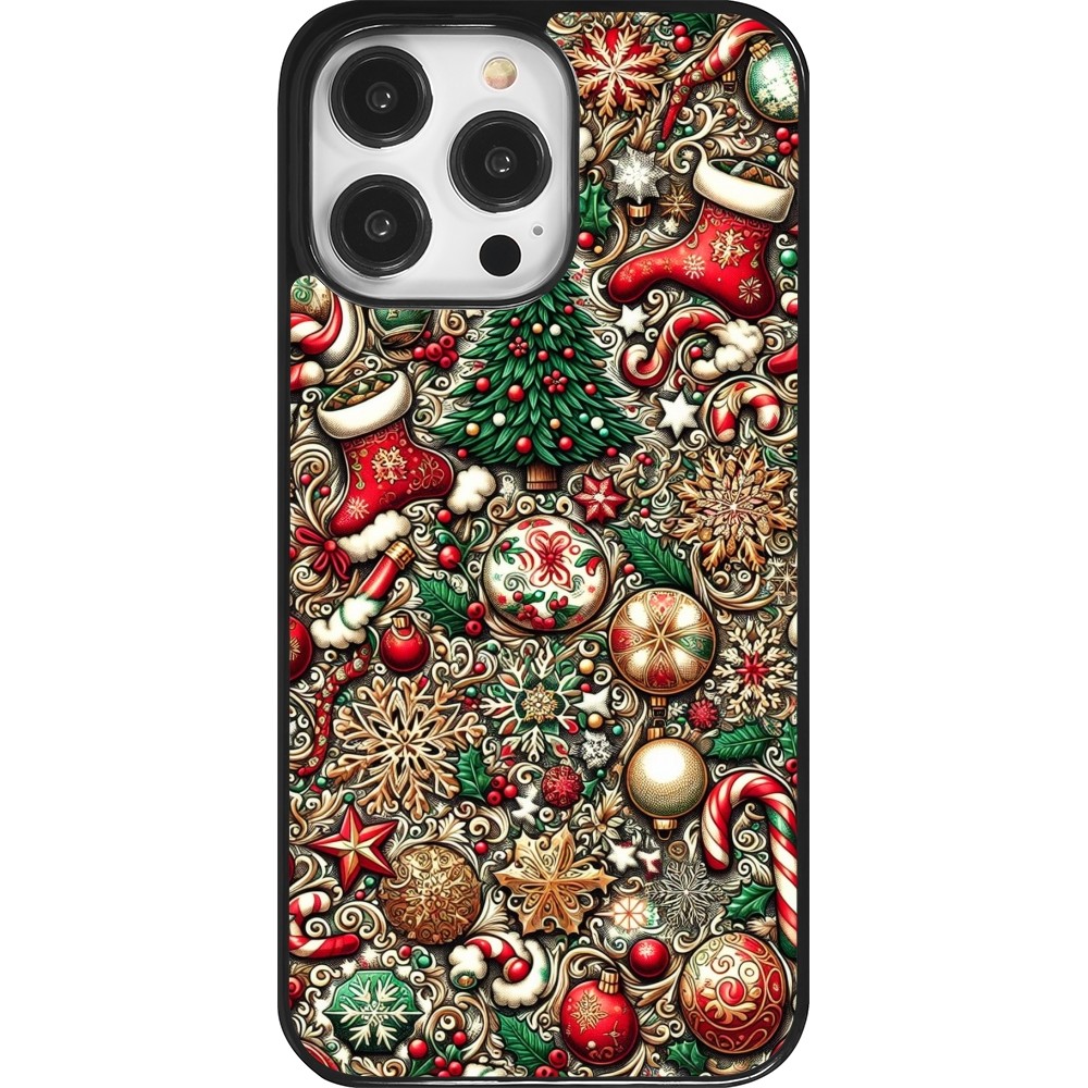 Coque iPhone 14 Pro Max - Noël 2023 micro pattern