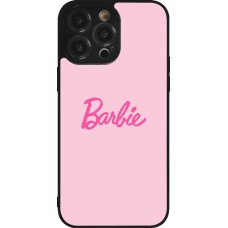 Coque iPhone 14 Pro Max - Silicone rigide noir Barbie Text