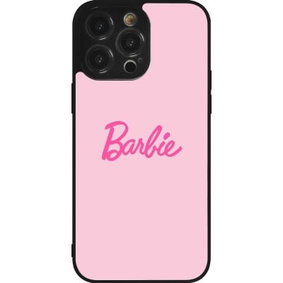 Coque iPhone 14 Pro Max - Silicone rigide noir Barbie Text