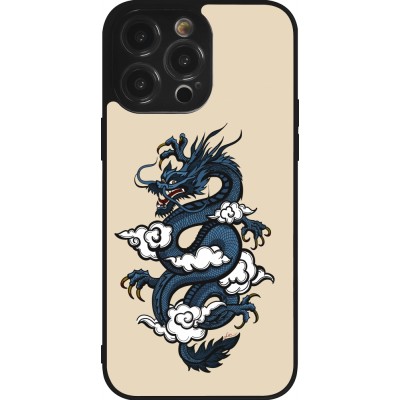 Coque iPhone 14 Pro Max - Silicone rigide noir Blue Dragon Tattoo