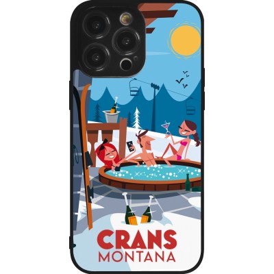 iPhone 14 Pro Max Case Hülle - Silikon schwarz Crans-Montana Mountain Jacuzzi