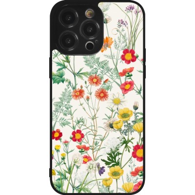 Coque iPhone 14 Pro Max - Silicone rigide noir Flora Botanical Wildlife