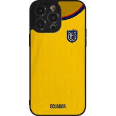 Coque iPhone 14 Pro Max - Silicone rigide noir Maillot de football Equateur 2022