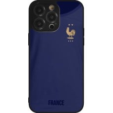 Coque iPhone 14 Pro Max - Silicone rigide noir Maillot de football France 2022 personnalisable