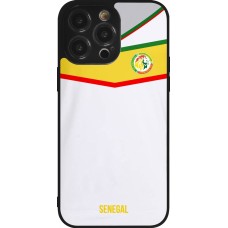 Coque iPhone 14 Pro Max - Silicone rigide noir Maillot de football Senegal 2022 personnalisable