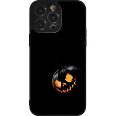 Coque iPhone 14 Pro Max - Silicone rigide noir Halloween 2023 discreet pumpkin