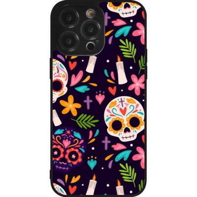 Coque iPhone 14 Pro Max - Silicone rigide noir Halloween 2023 mexican style