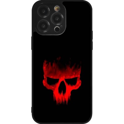 Coque iPhone 14 Pro Max - Silicone rigide noir Halloween 2023 scary skull