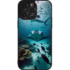 Coque iPhone 14 Pro Max - Silicone rigide noir Manta Lagon Nettoyage