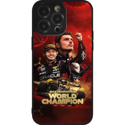 Coque iPhone 14 Pro Max - Silicone rigide noir Max Verstappen Champion 2023