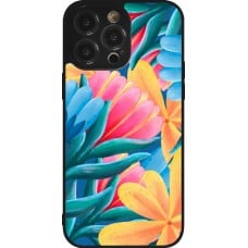 Coque iPhone 14 Pro Max - Silicone rigide noir Spring 23 colorful flowers