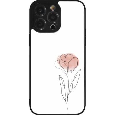 Coque iPhone 14 Pro Max - Silicone rigide noir Spring 23 minimalist flower