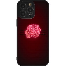 Coque iPhone 14 Pro Max - Silicone rigide noir Spring 23 neon rose