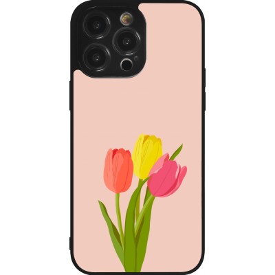 Coque iPhone 14 Pro Max - Silicone rigide noir Spring 23 tulip trio