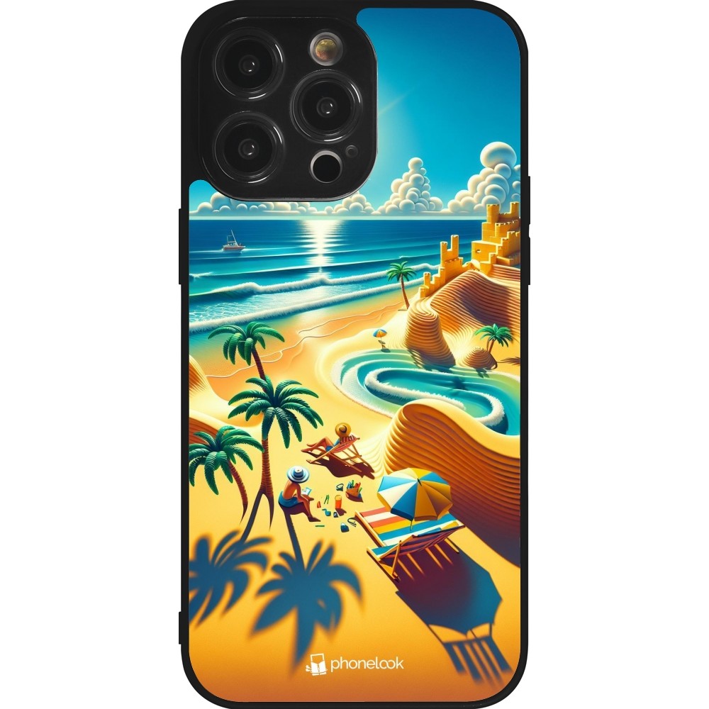 Coque iPhone 14 Pro Max - Silicone rigide noir Sunset Breeze