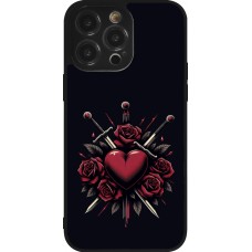 Coque iPhone 14 Pro Max - Silicone rigide noir Valentine 2024 gothic love