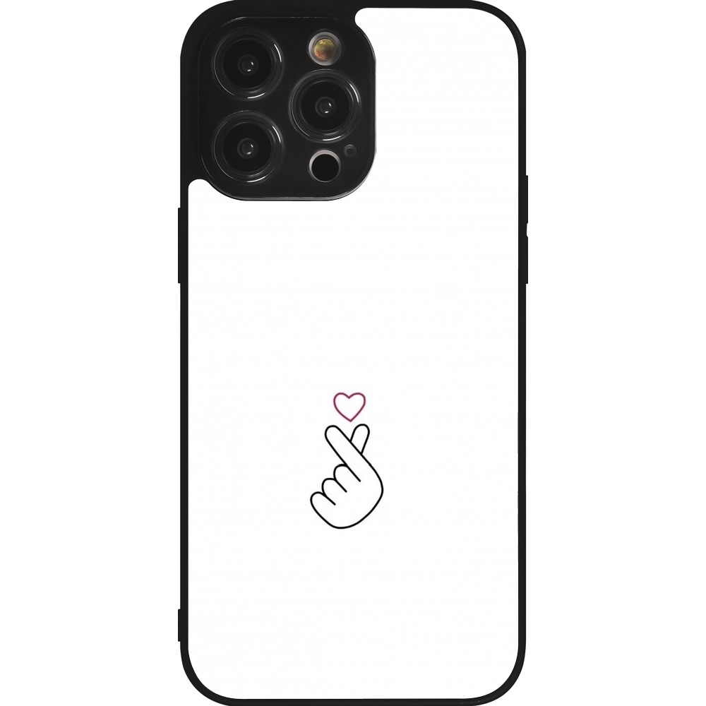 Coque iPhone 14 Pro Max - Silicone rigide noir Valentine 2024 heart by Millennials